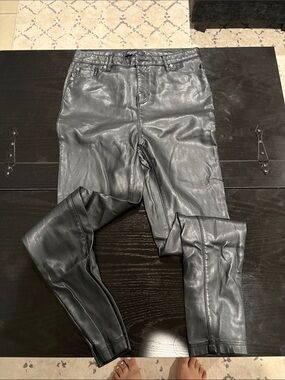 Stoosh Black Faux Leather Skinny Jeans